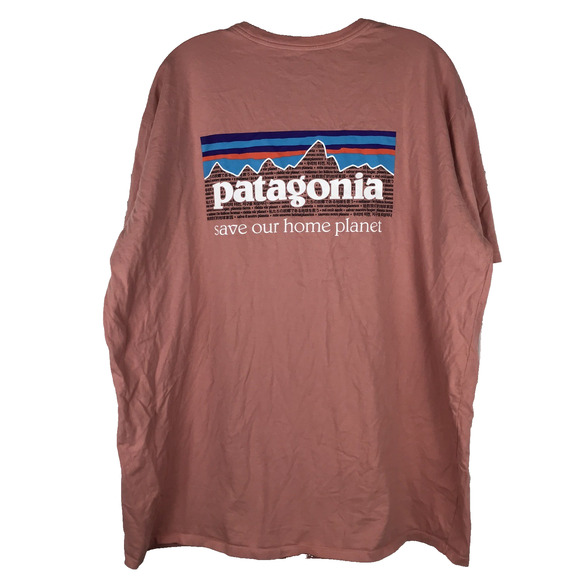 Patagonia T-Shirt Short Sleeve Save Our Home Planet Salmon Pink Back Graphic XXL - Picture 1 of 7